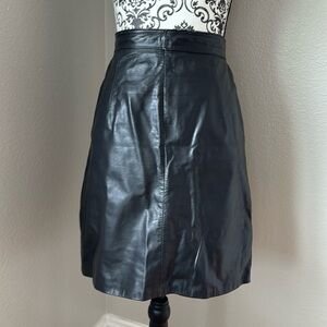 Vintage Black Leather Skirt